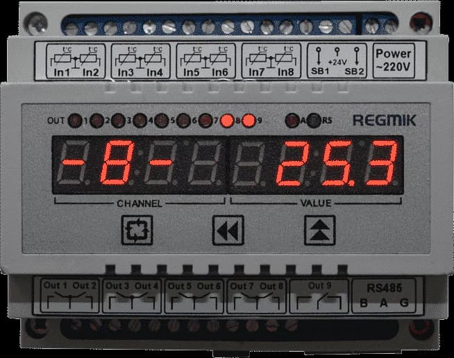 Zweipositionen-Programmierbarer Achtkanal-Regler RD8-D6